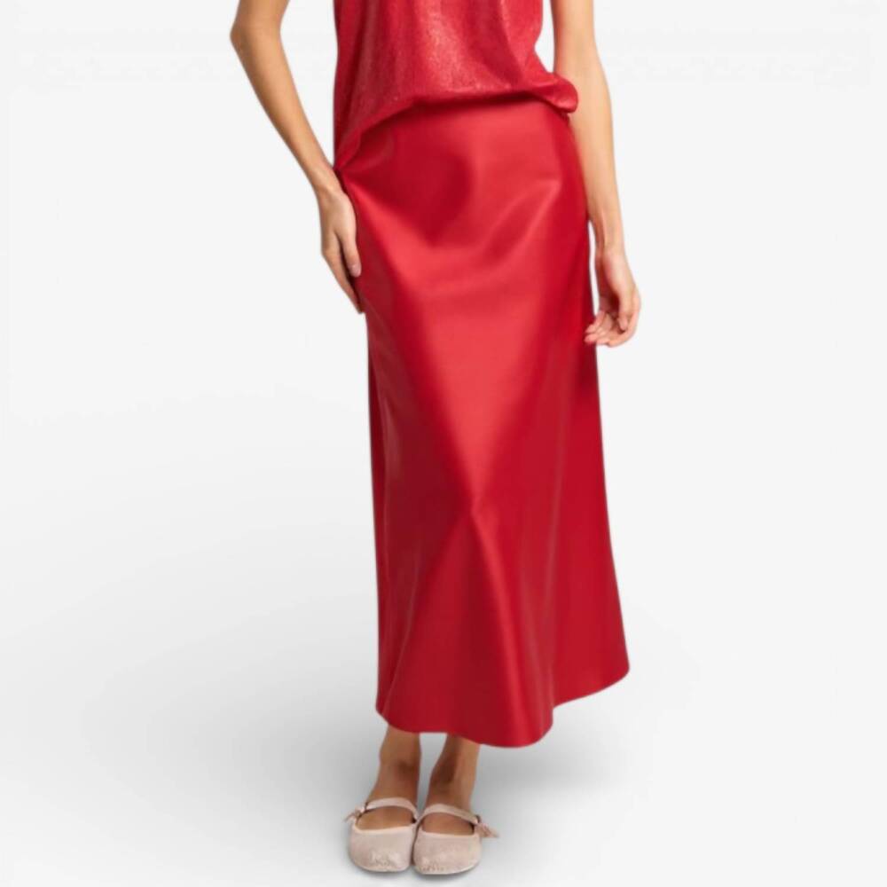 NEW IF SHE LOVES aniston slip skirt in red